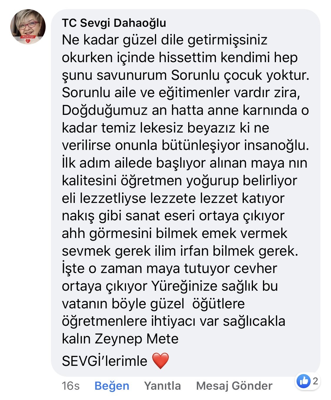 Karnıyarık | Zeynep Mete | SenVeBen Facebook Sayfası Yorumları | 14