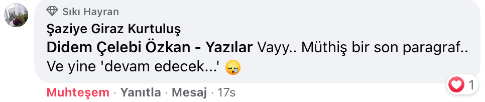Belki Şimdi Doğru Zamandır | Didem Çelebi Özkan Yazılar Facebook Sayfası Yorumları | 06