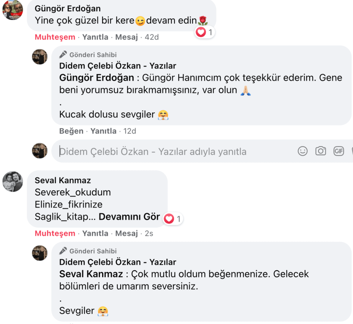 Benim Sarhoşluğum Temizdir Bir Kere | Didem Çelebi Özkan Yazılar Facebook Sayfası Yorumları | 16