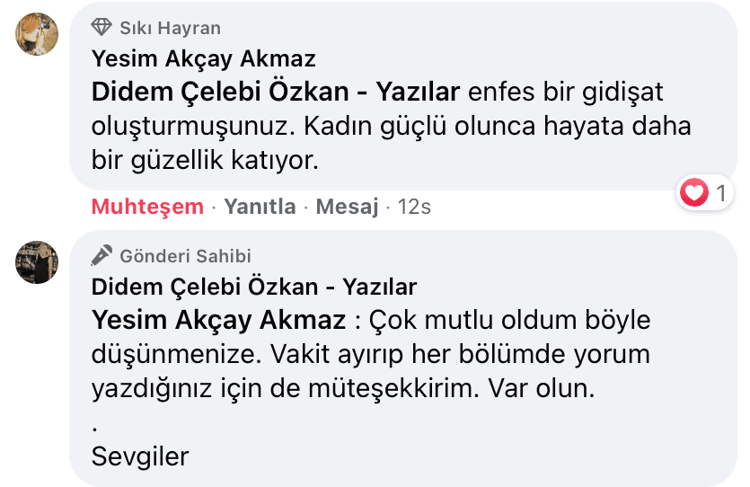 Sevişme Vakti | Didem Çelebi Özkan Yazılar Facebook Sayfası Yorumları | 07