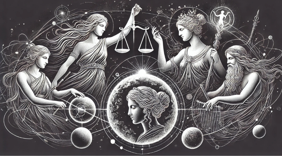 Gaia, Themis, Phoebe, Apollon